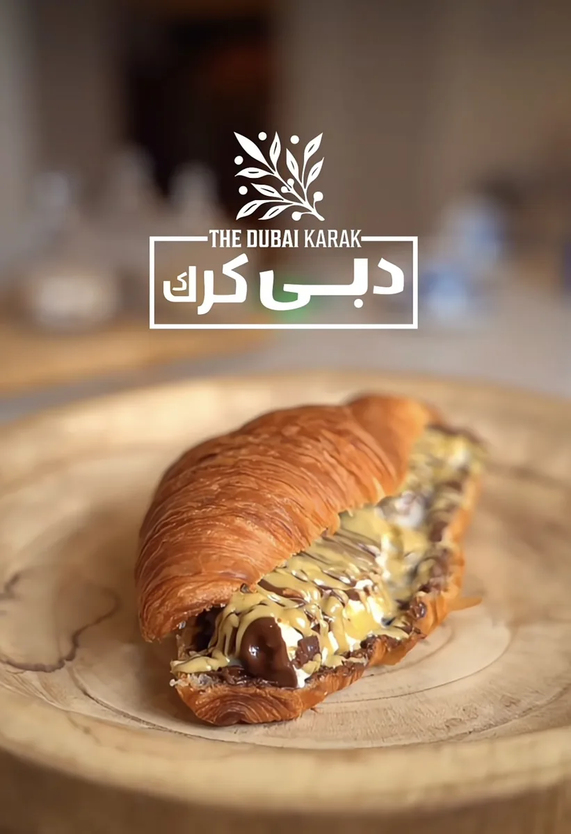 A chocolate-filled pastry served by The Dubai Karak